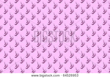 Swirl Floral Seamless Pattern On Pink Concreate Background