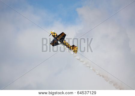 Riga, Latvia - August 20: Pilot From Uk Tom Cassells On Cap 232 Participating In Riga Fai Elite Aero