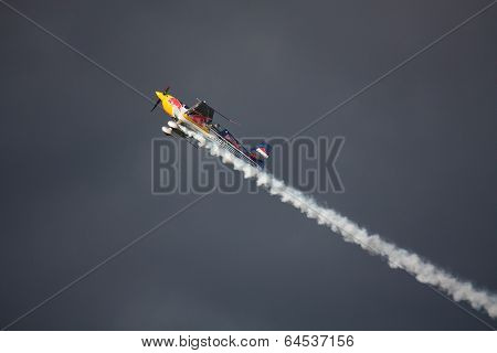 Riga, Latvia - August 20: Pilot Martin Šonka The Winner Of The 2011 Riga Fai Elite Aerobatic Formula