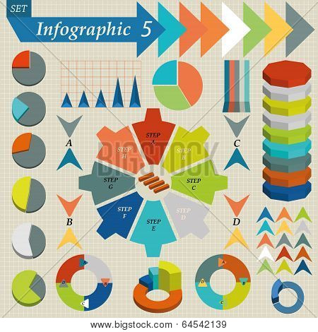 Infographics Elements Set For Business - Vector Format