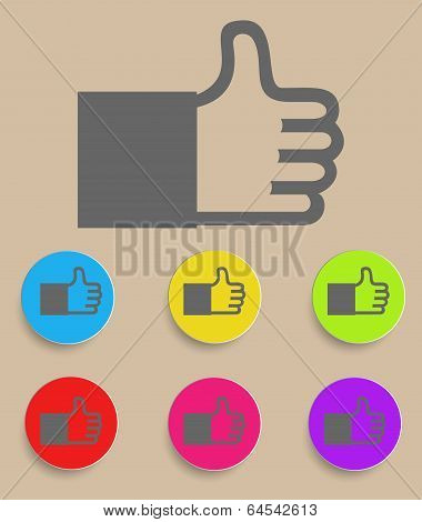 Like Or Thumbs Up. Vector
