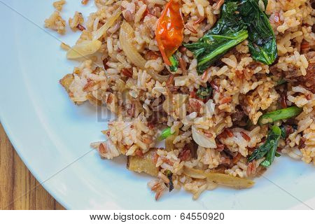 Fried rice with pork ,Foods Thailand