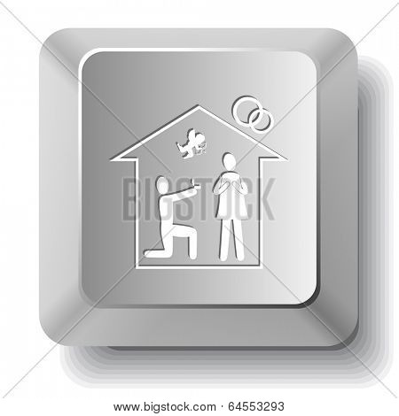 Home affiance. computer key.