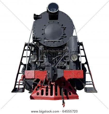 black retro locomotive