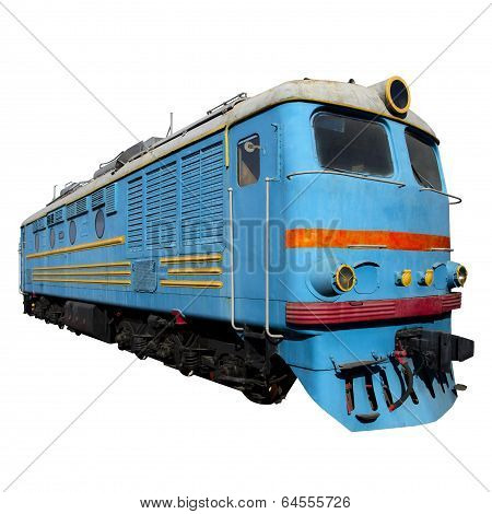 light blue locomotive
