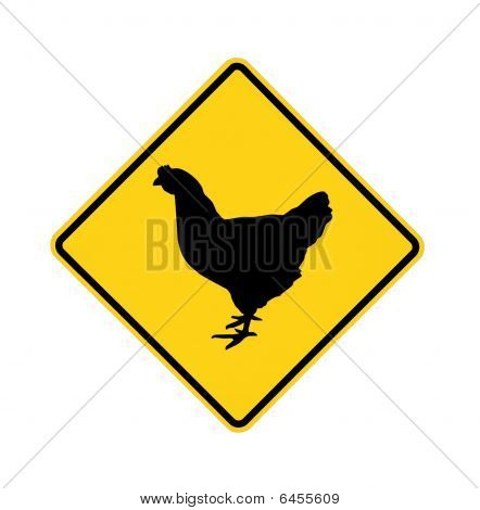road sign - chicken crossing