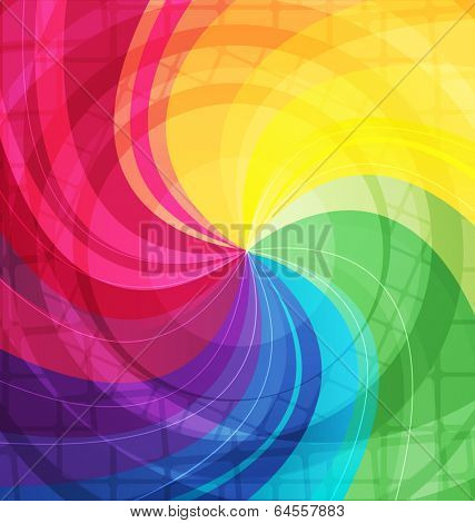 Rainbow bright background with rays. Vector illustraion