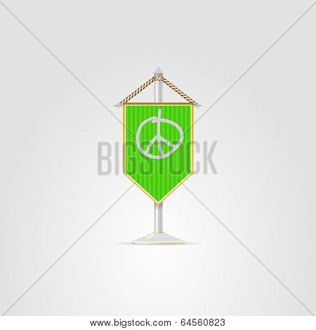 Illustration of hippie symbolics. Pacific.