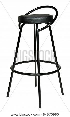 high black bar stool isolated on white background.