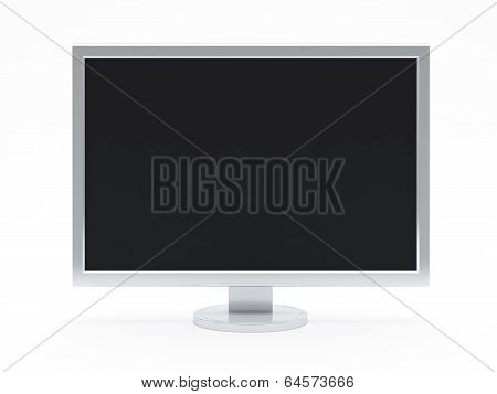 Computer display with blank white screen