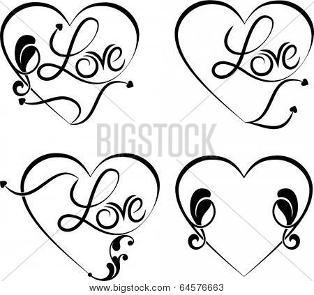 Love Calligraphic Tattoo Design