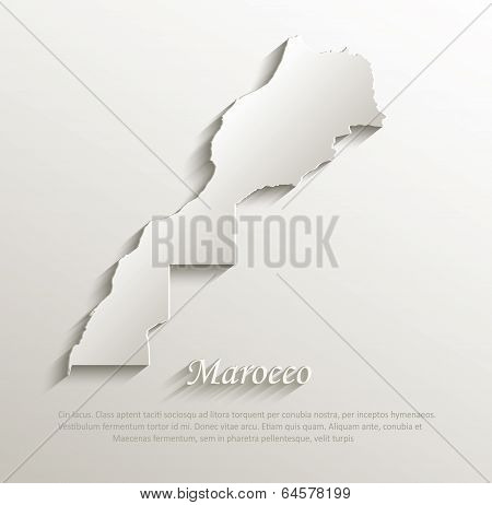 Marocco map card paper 3D natural vector