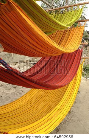 Hammocks, Market Place In Ecuador