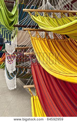 Hammocks, Market Place In Ecuador