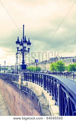 Old stony bridge in Bordeaux, France Europe