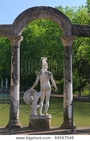 Tivoli, Italy - April 21, 2014: Canopus Of The Hadrian - The Hadrian's Villa