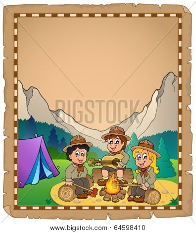 Children scouts theme parchment 2 - eps10 vector illustration.