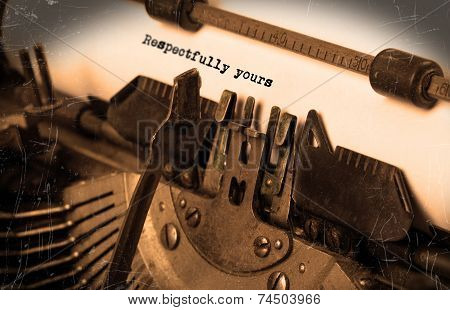 Old Typewriter With Paper