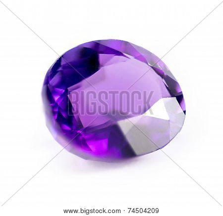 Closeup Of Natural Purple Amethyst Gemstone