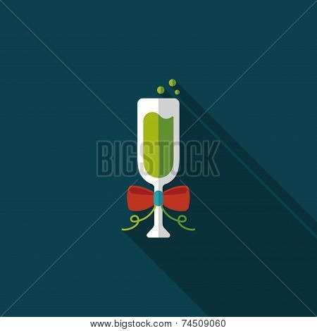 Champaign Flat Icon With Long Shadow, Eps10