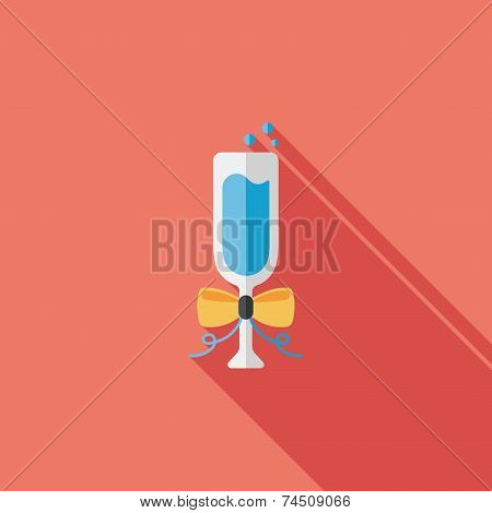 Champaign Flat Icon With Long Shadow, Eps10