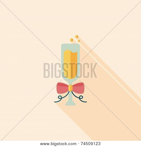 Champaign Flat Icon With Long Shadow, Eps10