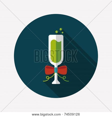 Champaign Flat Icon With Long Shadow, Eps10