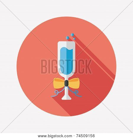 Champaign Flat Icon With Long Shadow, Eps10