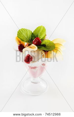 ice cream with fruits