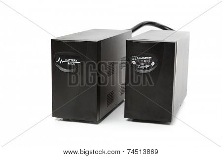 uninterruptible power supply (ups) with reserve battery, isolated on white