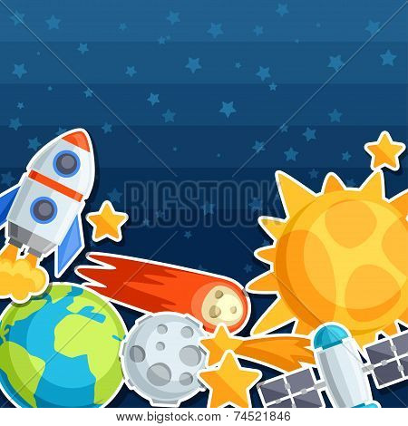 Background of solar system, planets and celestial bodies.