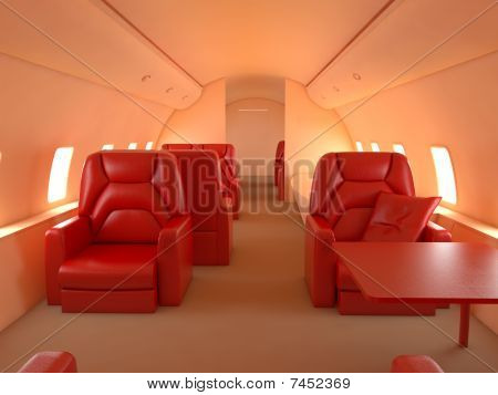 Intérieur de l'avion privé