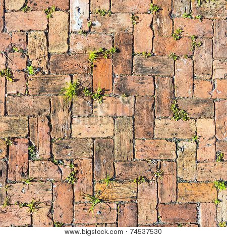 Red Brick Floor Background
