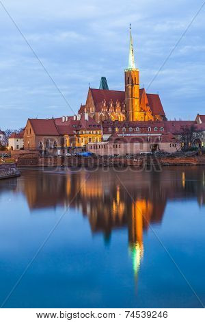 Cathedral Island In The Evening Wroclaw, Poland