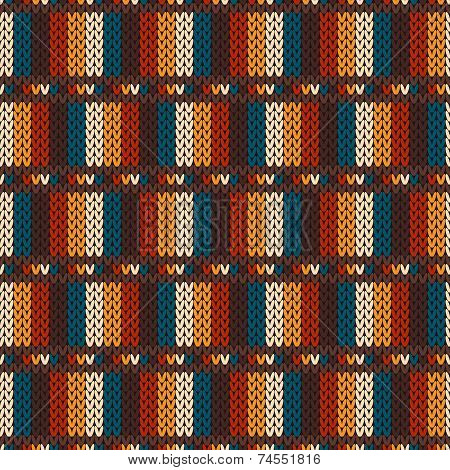 Seamless Knitted Pattern. Vector Background