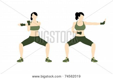 Young woman body combat and fitness