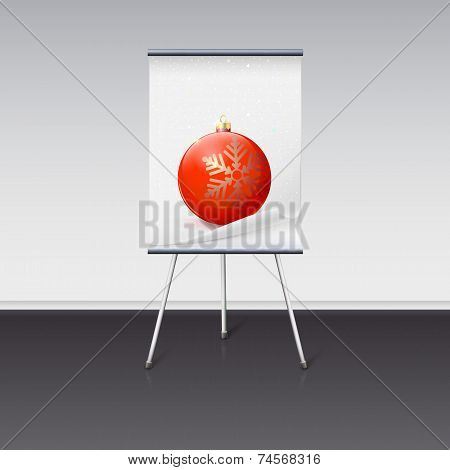 Flipchart with Christmas ball
