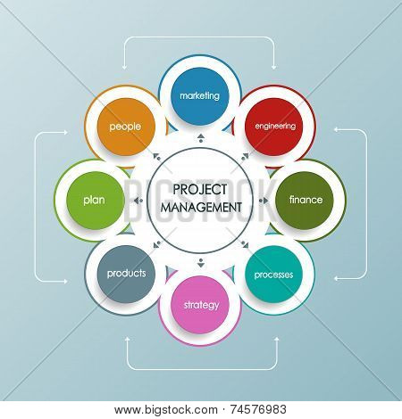 Project management business plan with circle shape