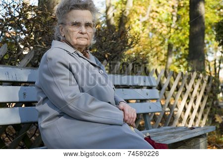 old woman in the park