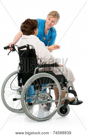 nurse with a senior patient in wheelchair