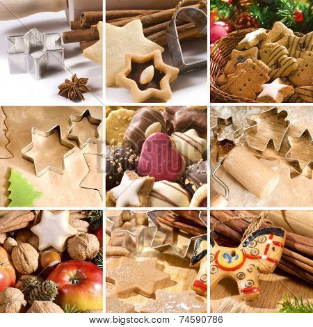 Christmas cakes, spices and baking utensils