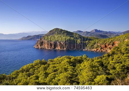 Blue And Green Seaside Landscape, Kumluca, Antalya, Turkey, 2014