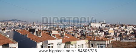Istanbul skyline with Asian side and galata tower