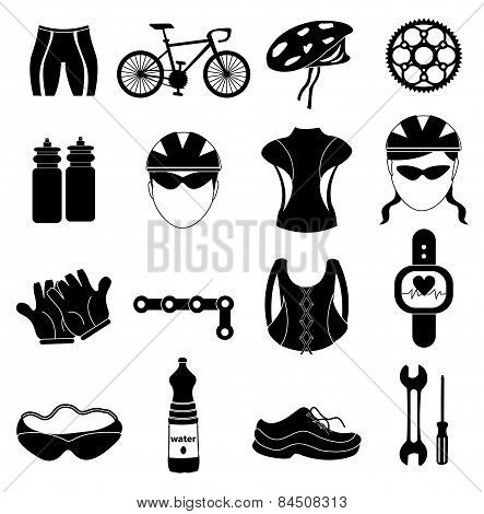 Bicycle rider icons set