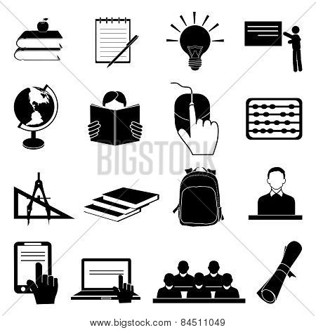 School education icons set