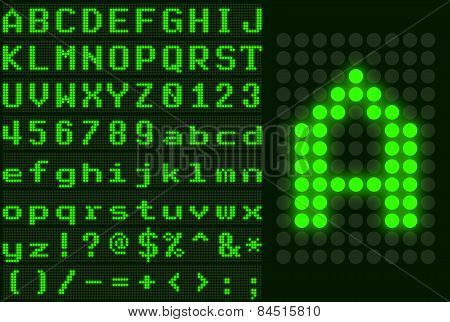 Green Dotted Led Display Letter Set