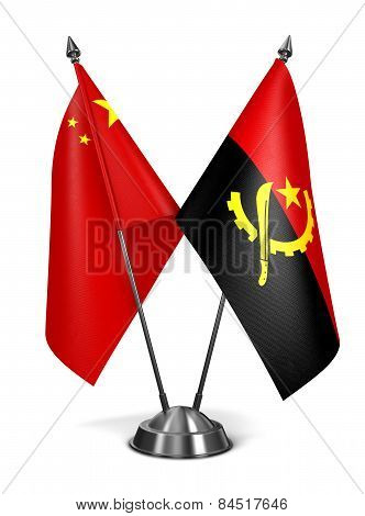 China and Angola - Miniature Flags.