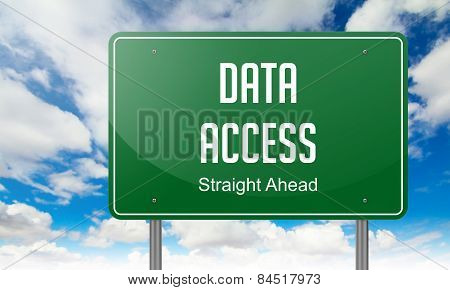 Data Access on Green Highway Signpost.