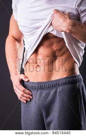 Abdominal muscles strong man.