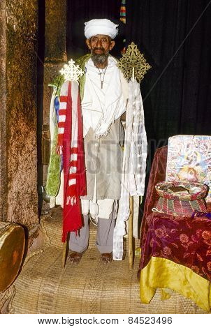 Old Coptic Priest Is Proud To Present His Church